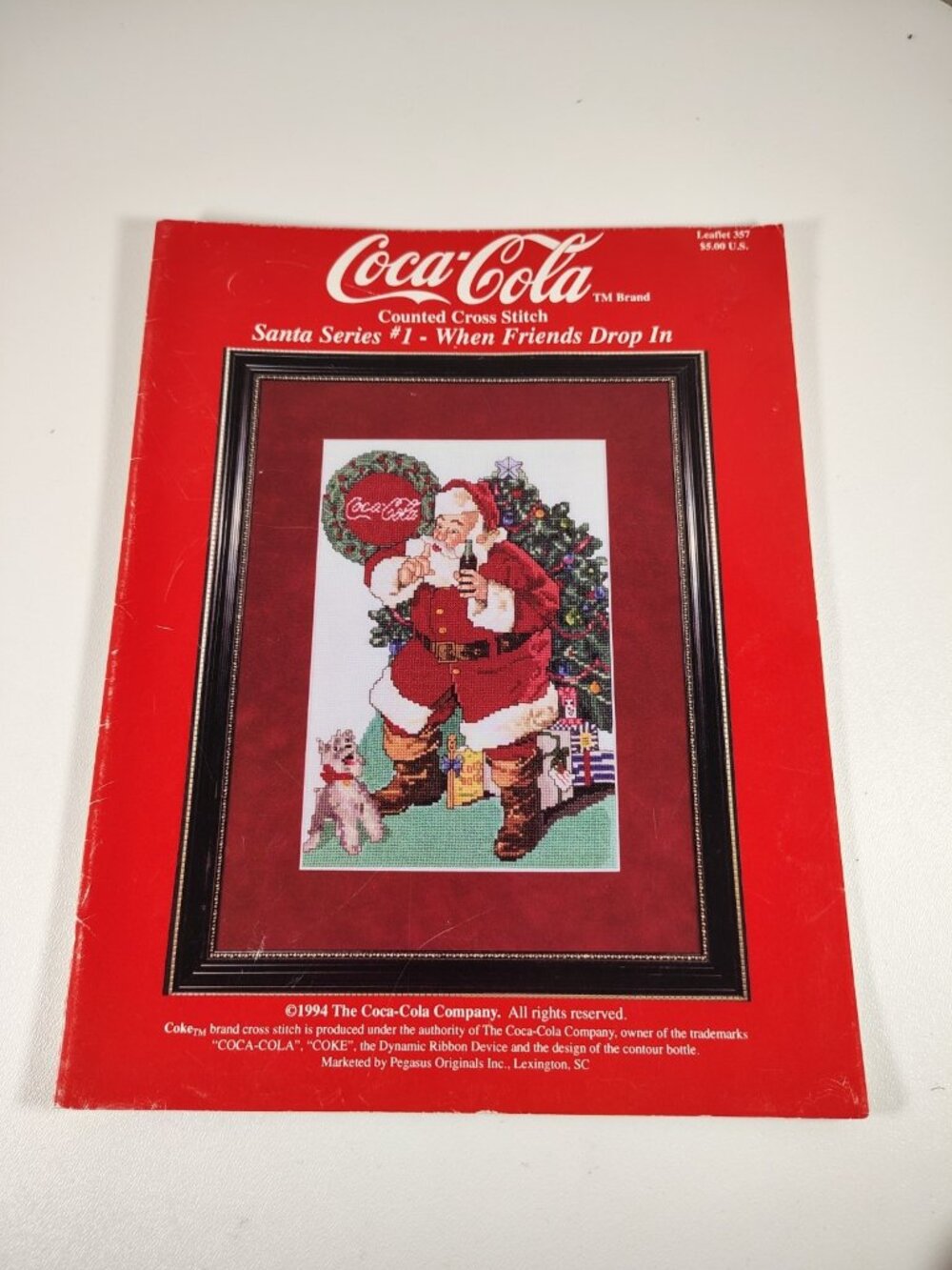 Coca Cola Santa Series #1 When Friends Drop In Cross Stitch Pattern Leaflet 357